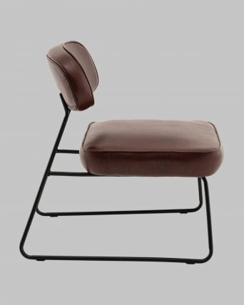 Кресло Кате нев ткань экокожа бордово-коричневый / Kate new_3