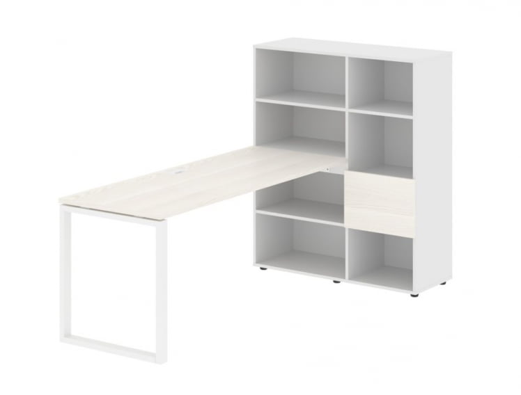 Рабочая станция ЕДИС ЕКРСТ 1117 Ясень Траун Белый Белый / EDIS EQRST_0