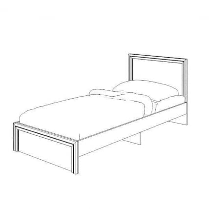 Кровать с ламелями Модуль №21 Ясень шимо светлый/белый_2