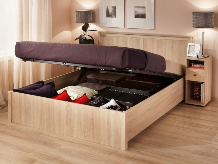 Кровать с подъемным механизмом (1400) Шерлоcк 43.2 Дуб Сонома (спальня) / Sherlock_0
