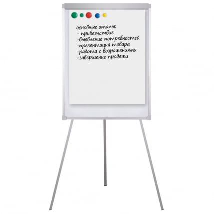 Доска-флипчарт магнитно-маркерная БРАУБЕРГ держатели для бумаг (70х100 см) / BRAUBERG_2