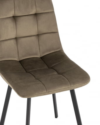 Комплект из четырех стульев Чиллй велюр коричневый ножки металл черные / Chilly_7