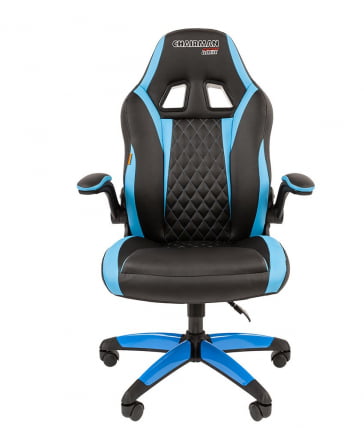 Кресло геймерское CХАИРМАН ДРАЙВ (ГАМЕ) 15 Черный Голубой / CHAIRMAN (GAME)_1