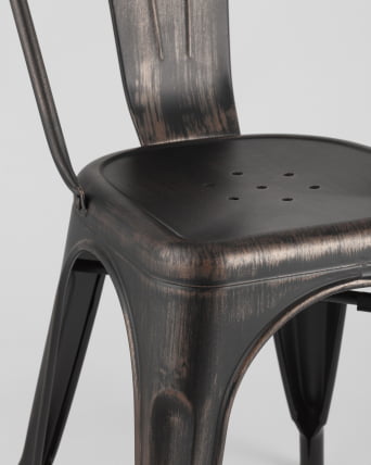 Стул ТОЛИКС с высокой спинкой Черный патина золото / TOLIX_7