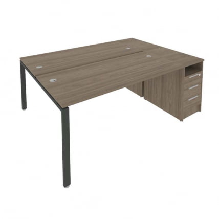 Рабочая станция с опорной тумбой Метал Сйстем Б.РС-СТП-2.4 Вяз/Антрацит / Metal System_0