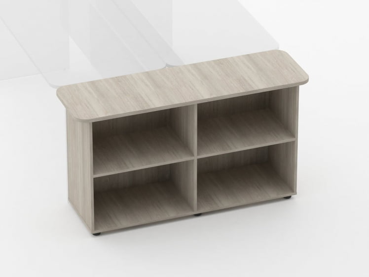 Тумба приставная к двум столам Глассй 3.18.14 Дуб сантана светлый / Glassy_1