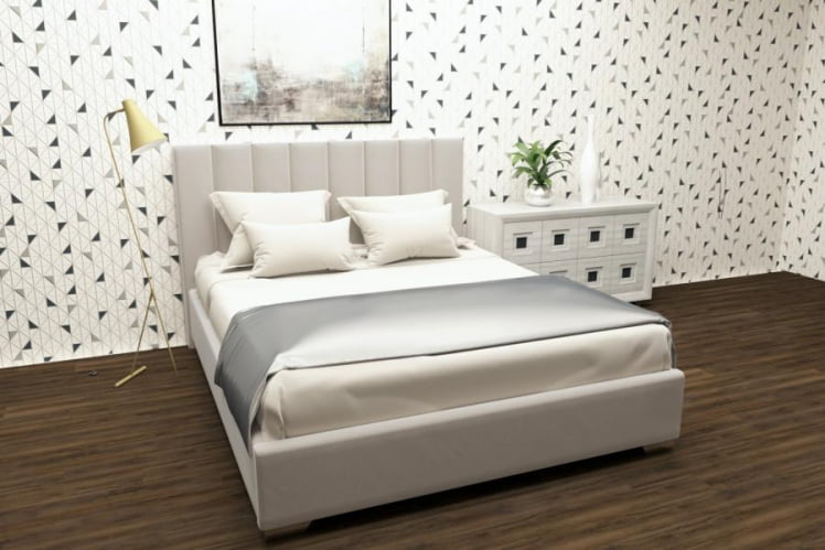 Мягкая интерьерная кровать Терра без основания Материал фасада: Металл/Велюр; Спальное место: 800х2000 мм; Цвет: Кремовый_0