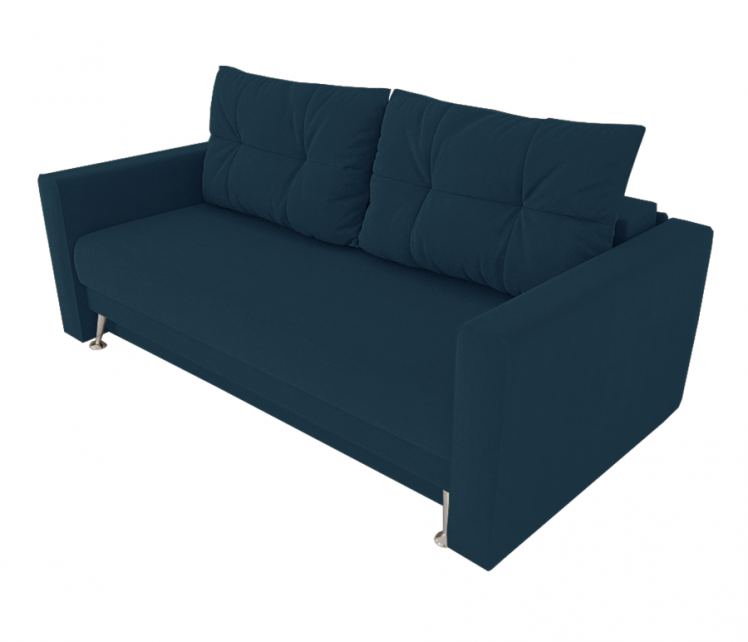 Диван Квадро с мягкими подлокотниками (Берхоусе) Цвет фасада: Синий Велюто 54; Тип: Прямой; Материал фасада: Металл/Велюр / (Berhouse)_0