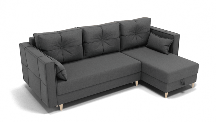 Диван Консул-2 НПБ угол левый/правый (ЗР) Цвет фасада: Светло серый; Тип: Левый/правый; Материал фасада: Металл/Велюр_0