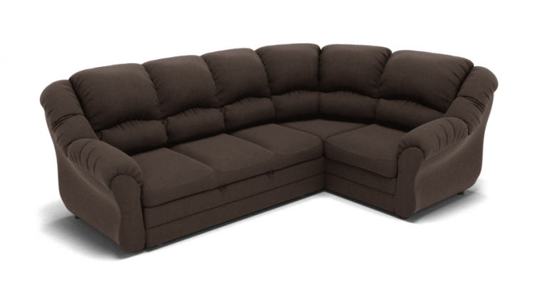 Диван Хост угловой (ЗР) Цвет фасада: Коричневый; Тип: Универсальный; Материал фасада: Металл/Велюр_0