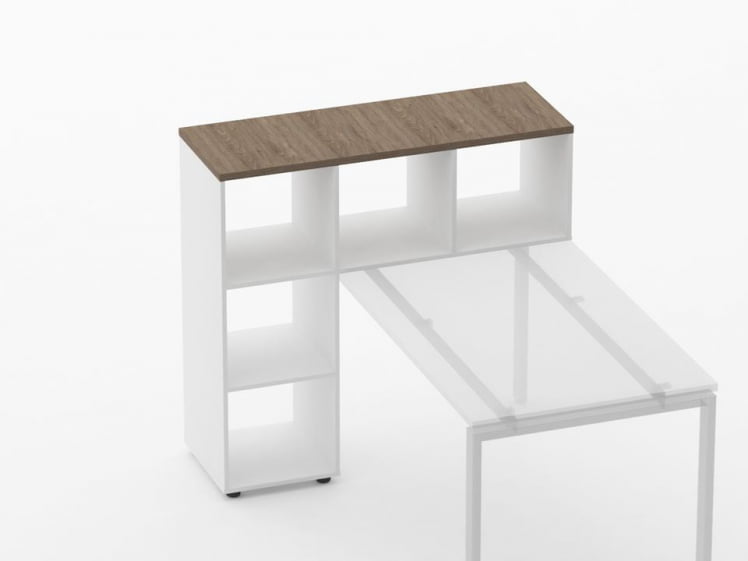 Стеллаж к столу Дека 9.08.12 Дуб Верцаска/Белый / Deka_2