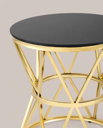 Журнальный стол ВИВА 50кс50 Золото (стекло черное) / 50x50_6