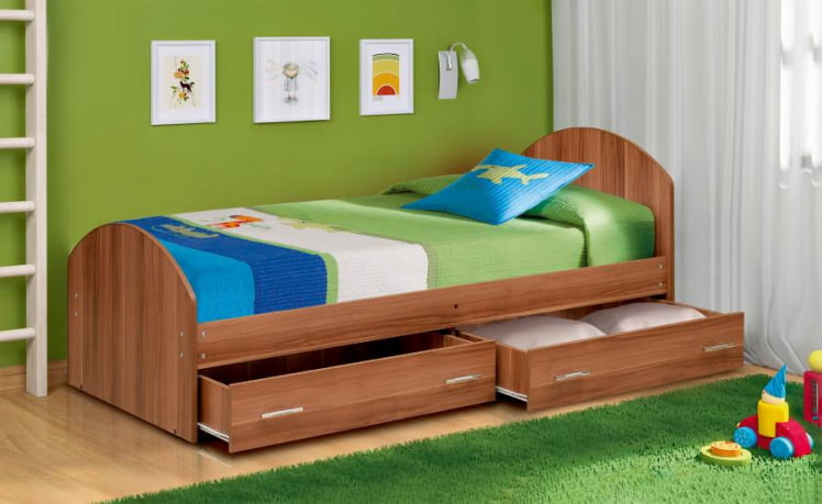 Кровать с ящиками на уголках №2 ЛДСП 700*1900 Итальянский орех_0