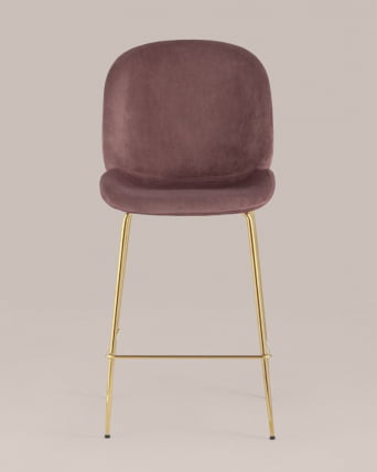 Стул полубарный Беетле со спинкой голд Темно-розовый / Beetle gold_7