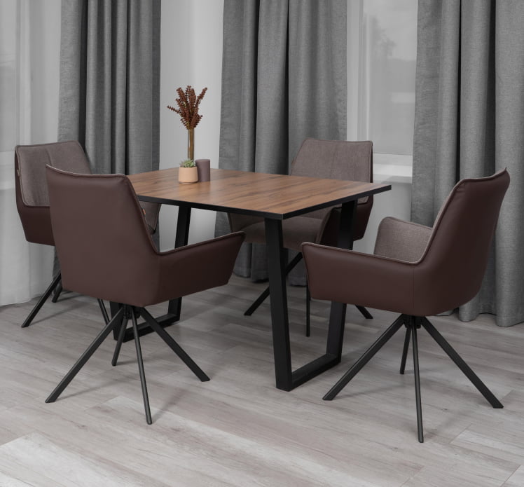 Кресло Мурано/Мурано опора 360, велюр/букле (ХЙП)/Экокожа, бежевый/коричневый / Murano/Мурано (HYP)/Экокожа,_15