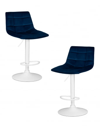 Стул барный ДОБРИН ТАИЛОР ВХИТЕ (синий велюр (МДЖ9-117)) 2 шт / DOBRIN TAILOR WHITE (MJ9-117))_0