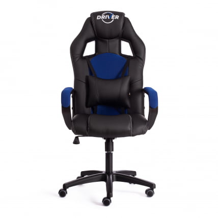 Кресло ДРИВЕР (22) кож/зам/ткань, черный/синий, 36-6/ТВ-10 / DRIVER 36-6/TW-10_4