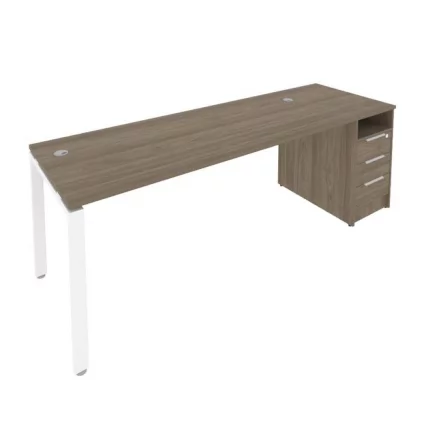 Рабочая станция с опорной тумбой Метал Сйстем Б.РС-СТП -1.5 Вяз/Белый / Metal System_0