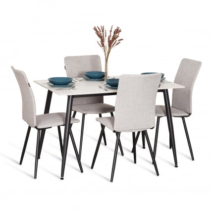 Стул обеденный Ла Роуссе НЕВ, ткань рогожка, серый/черный, 3М 16/2, 45кс55кс93 см / La Rousse NEW, 3M 45x55x93_5