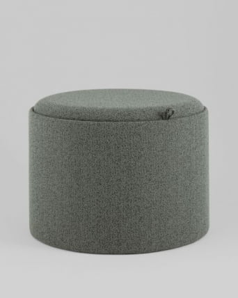 Пуф с ящиком Хюгге Л букле темно-серый / L_0