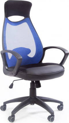 Кресло для руководителя CХАИРМАН 840 блаcк   Акрил голубой/Черный / CHAIRMAN black_0