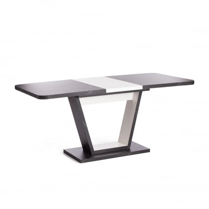 Стол обеденный ВОКС ЛДСП, 132-172кс85кс75,5 см, Мрамор черный/Белый / VOX 132-172x85x75,5_7