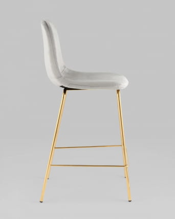 Стул полубарный Валенсия СН велюр Серый золотые ножки / SN_6