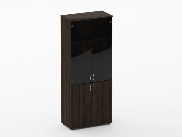 Шкаф высокий со стеклом Твин 16.16.131 Дуб светлый / Twin_0