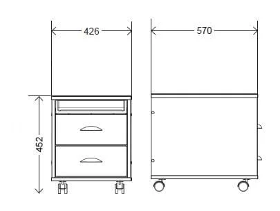Тумба универсальная выкатная Тумба 1 степ Яблоня Серый / Tumba step_1