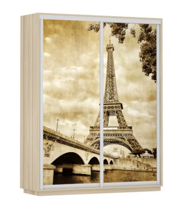 Шкаф-купе двухдверный Экспресс Дуо 1600х2400х Париж/Ясень шимо светлый / 1600х2400h_0