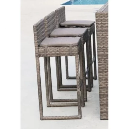 Плетеный барный стул Й390Г-В78 Грей / Y390G-W78 Grey_0