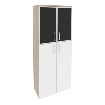 Шкаф высокий широкий ОНИКС О.СТ-1.7Р блаcк Дуб Аттик/Белый / ONIX O.ST-1.7R black_0