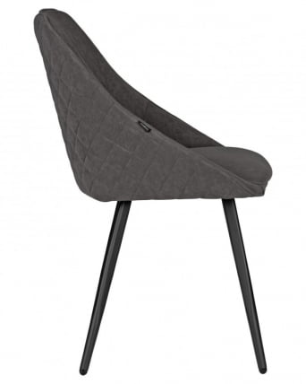 Стул обеденный ДОБРИН СТЕЛЛА (ЭМАЛЬ ЧЕРНЫЙ МУАР велюр Катаниа Чоколате) / DOBRIN STELLA Catania Chocolate)_2