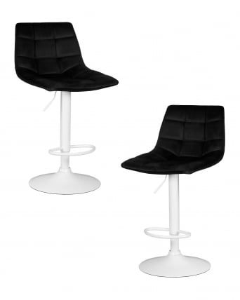 Стул барный ДОБРИН ТАИЛОР ВХИТЕ (черный велюр (МДЖ9-101)) / DOBRIN TAILOR WHITE (MJ9-101))_0
