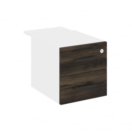 Тумба подвесная с двумя ящиками CОНCЕПТ CН.ПТ-004 Б/В Дуб Мали Белый бриллиант Черный / CONCEPT CN.PT-004 B/W_0