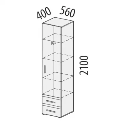 Шкаф для одежды с полками и штангой Фреска 66.16 (лев/прав)_2