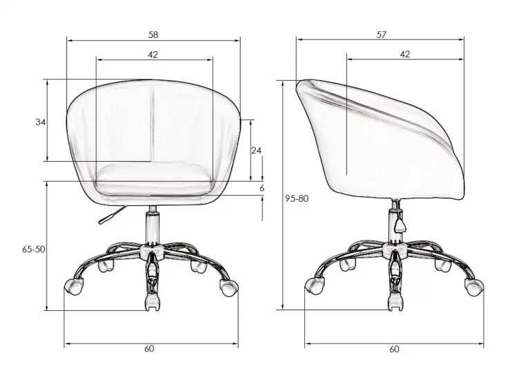 Офисное кресло для персонала ДОБРИН БОББЙ Кремовый / DOBRIN BOBBY_8