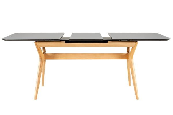 Стол раскл. Нарвик Гласс 120-150 Аутоматиc Натур/Дэрк матте гласс / Glass Automatic Natur/Dark matte glass_2