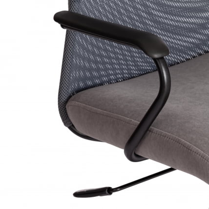 Кресло ПРАCТИC (мп) флок/кож/зам , серый/металлик, 29/В-12/36 / PRACTIC 29/W-12/36_6