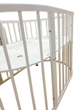 Кровать-трансформер с двумя матрасами и маятником Меррй Хаппй Мини матовая Слоновая кость (3 в 1) / Merry Happy Mini_1