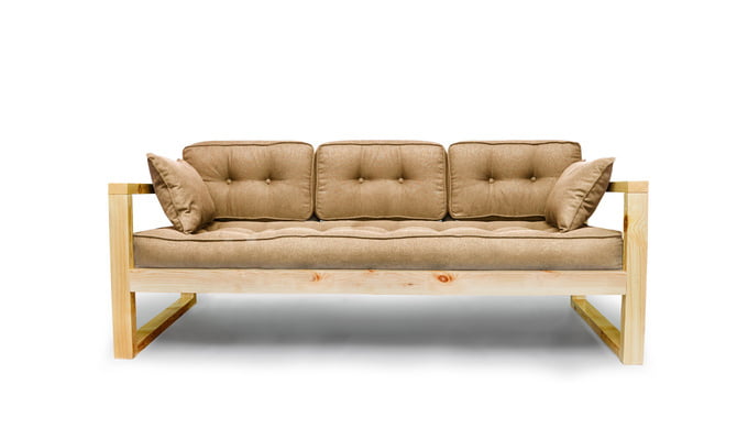 Диван трехместный ДЕмоку Д-3 бежевый-натуральный / DEmoku_1