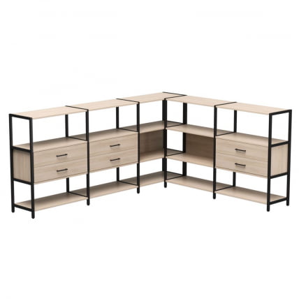 Набор стеллажных систем Еверпроф ЕВО №15 Дуб Соната Черный / Everprof EVO_0