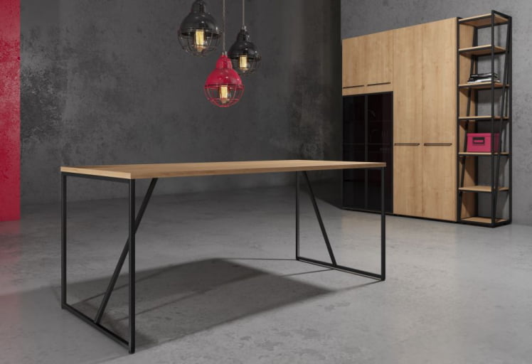 Кабинет руководителя ЛОФТИС №2 Дуб Бофорд/Черный / LOFTIS_0