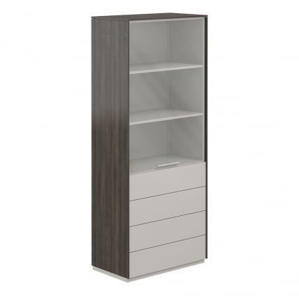 Шкаф высокий Атлас НЗ-0322.БТ.ГС Бренсон Трюфель Серый камень / Atlas NZ-0322.BT.GS_0