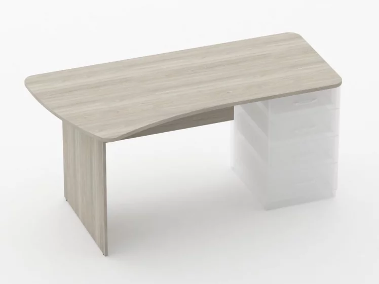 Стол эргономичный под встроенную тумбу Глассй 1.121.16Л Дуб сантана светлый / Glassy_0