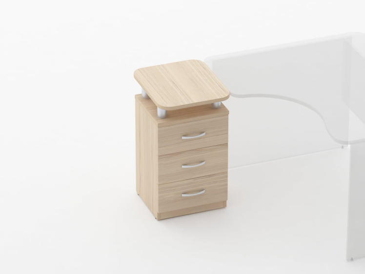 Тумба приставная на 3 ящика с проставками Глассй 3.10.17 Орех / Glassy_1