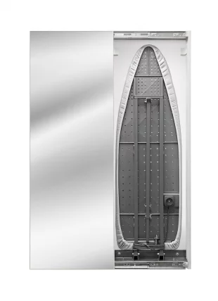 Шкаф со встроенной гладильной доской Ирон Слим (левый, купе) Беленый дуб / Iron Slim_0