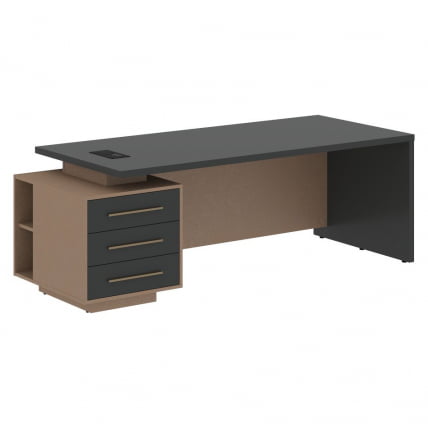 Стол руководителя левый ВЕЛИОН ВCТ 2290 Л Яшма черный Кобра / VELION VCT L_0