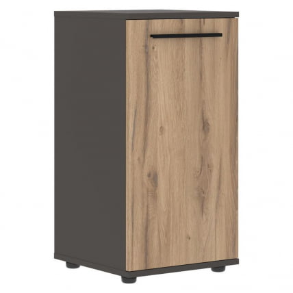 Шкаф колонка с глухой малой дверью ЕДИС ЕЛCС 42.1 Дуб Денвер светлый Черный Мокко / EDIS ELCS_0