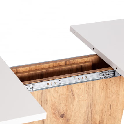 Стол обеденный ГЕНТ ЛДСП, 110-145кс68,6кс75,5 см, Дуб вотан/Белый / GENT 110-145x68,6x75,5_8